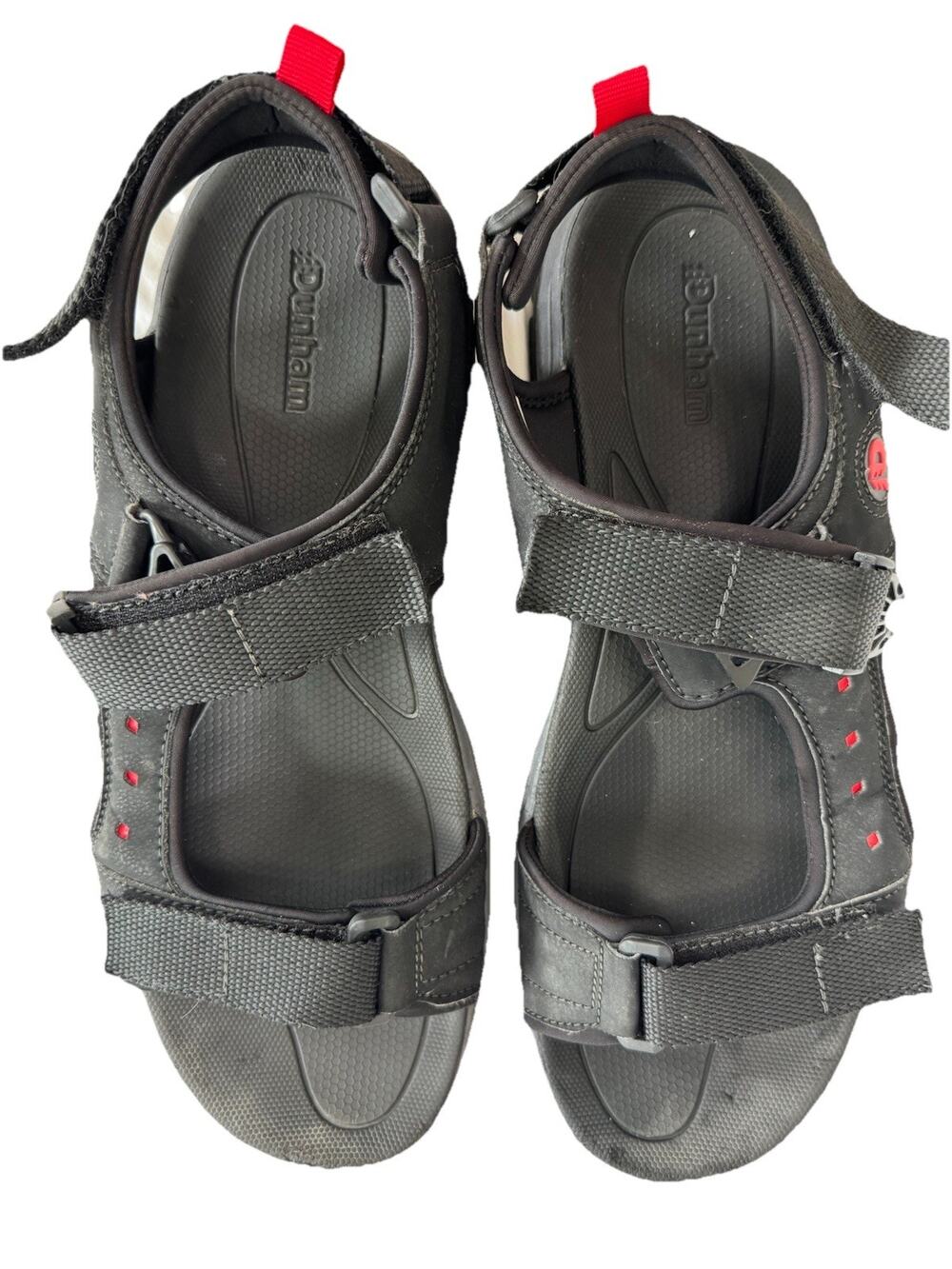 Dunham Men’s Sport Sandals Water Friendly Adjustable Strap Black/Red US 16